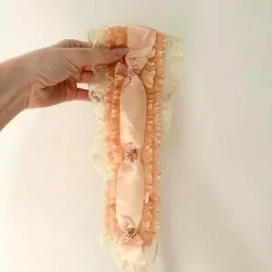 Antique 1920s Peach Bandeau Headband Peach Silk Jersey Bandeau Style Bra circa 1920s – Dorothea main image 4